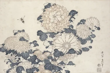 Bee and Chrysanthemums, from the Series 
