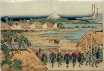 Mount Fuji, seen from Senju and the Pleasure District