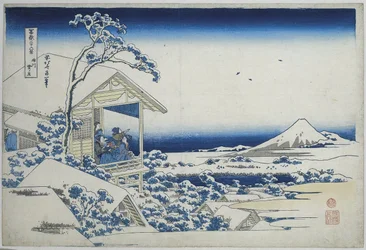 Snowy Morning in Koishikawa (36 Views of Mount Fuji)