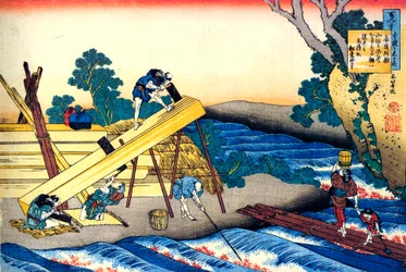 From the series Hundred Poems by One Hundred Poets: Harumichi no Tsuraki, c. 1830