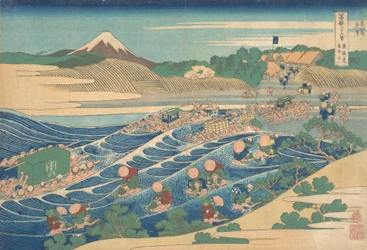 Fuji Seen from Kanaya on the Tokaido, from the series Thirty-six Views of Mount Fuji
