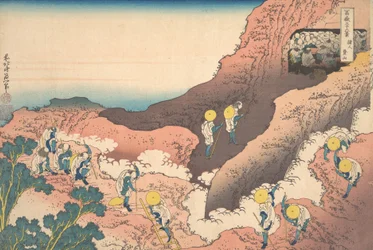 Groups of Mountain Climbers Shojin Tozan, from the series Thirty-six Views of Mount Fuji