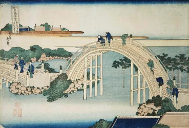 Humpback Bridge by the Kameido Tenjin Bridge, between 1827 and 1830