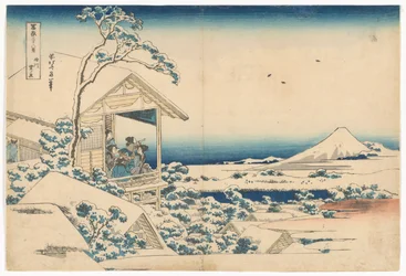 Koishikawa on a Snowy Morning, from the series Thirty-six Views of Mount Fuji