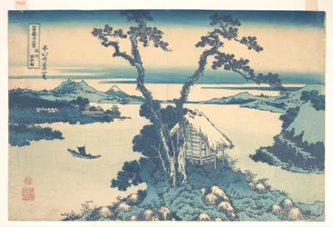 Lake Suwa in Shinano Province, from the Series Thirty-six Views of Mount Fuji