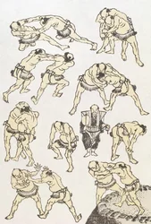 Manga: Studies of Gestures and Postures of Wrestlers