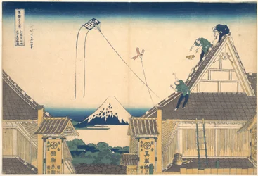 Mitsui Shop at Surugachō in Edo, from the Series Thirty-six Views of Mount Fuji