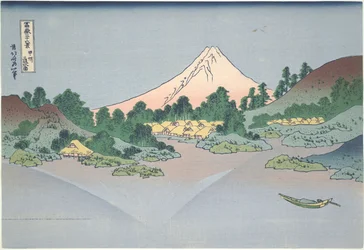 Reflection of Fuji in Lake Misaka in Kai Province, from the series Thirty-six Views of Mount Fuji