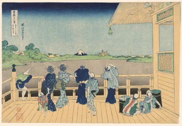 Sazai Hall at the Temple of the Five Hundred Arhats, from the series "Thirty-six Views of Mount Fuji"