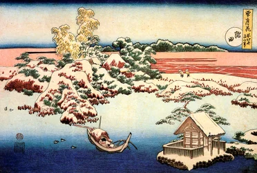 Snowscape by the Sumida River