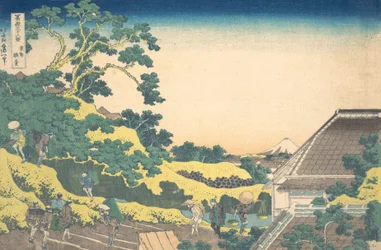 Surugadai in Edo, from the series Thirty-six Views of Mount Fuji, ca. 1830-32