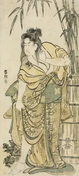 The Actor Ichikawa Komazo as a Woman with Dishevelled Hair