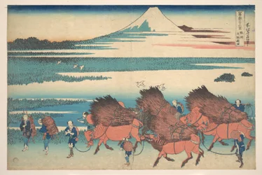 The New Fields at Ono in Suruga Province, from the series Thirty-six Views of Mount Fuji