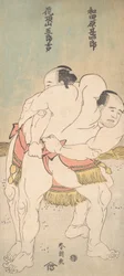 The Sumo Wrestlers Wadagahara Jinshiro and Kachozan Gorokichi