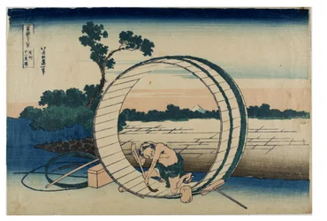 Thirty-six Views of Mount Fuji, Fuji-Viewing-Field in Owari Province, c.1831-1833