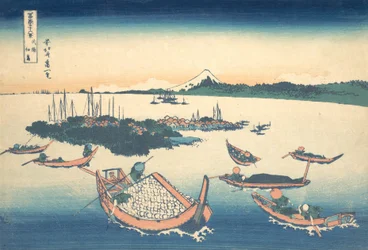Tsukudajima in Musashi Province, from the Series Thirty-six Views, ca. 1830-32