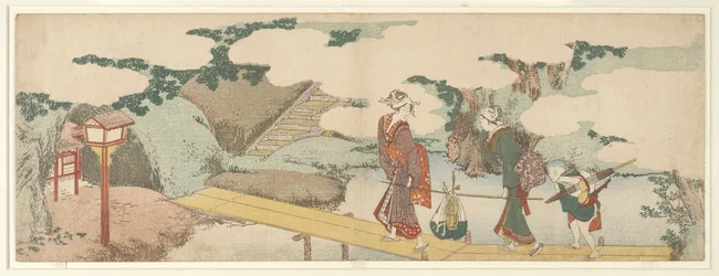 Two Women and a Boy on Boardwalk