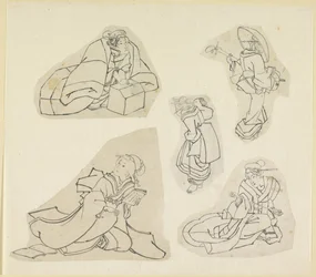 Five female figures
