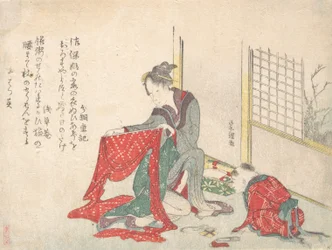 Woman Folding Cloth, Late 18th-Early 19th Century