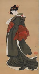 Woman Holding a Fan, Edo Period, ca. 1810-1811