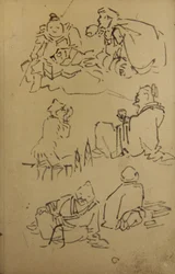 Sketches of East Asian Legendary Figures, late 19th century