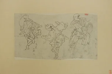 Three Kyogen Dancers, late 19th century