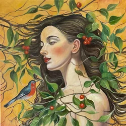 Serene Forest Woman