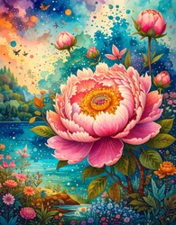 Vibrant Peony Dream