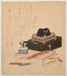 Still Life with a Ceramic Stroking-Ox (Nade-ushi)