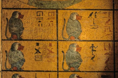 Baboons, Wall painting in tomb of King Tutankhamun; KV52, Valley of the Kings, Thebes