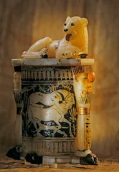 Cosmetic jar with lion on lid, 2009
