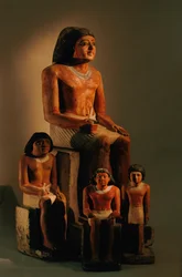 Four painted limestone statues of the artisan Inty-Shedu, Old Kingdom, 2002