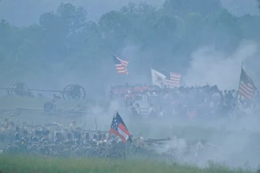 Manassas Battle re-enactment, Civil War, 2004 (photo)