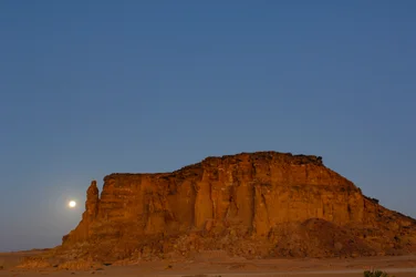 Moonset and sunrise, Temple of Taharka, Ram Gate, Gebel Barkal, Temple Complex, Pharaoh, 2007