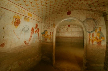Pharaoh Tamwetamani, last king, Tomb chamber and painting details, Black Pharaohs, Nub…, 2007