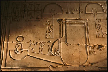 Relief of Bark from Seti I Temple, Abydos, Egypt, 2005
