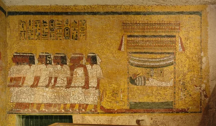 Wall Painting in Tomb of King Tutankhamun, Egypt, New Kingdom, Valley of the Kings, 2003