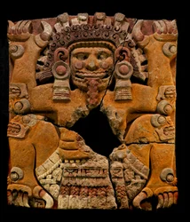 Greatest Aztecs, Tlaltechutli Stone moved to museum, Templo Mayor, Mexico City, Mexico, 2010