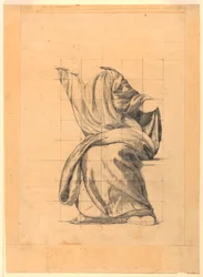 Drapery Study for Figure of Peace in The Beneficence of the Law, Mural at Essex County Court House, Newark, New Jersey