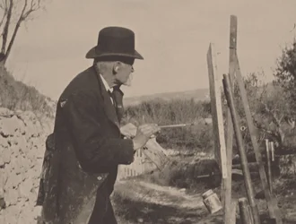 Paul Cézanne painting at Les Lauves, 1906