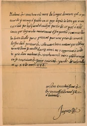 Letter from King James VI to his Mother, Queen Mary, 1584-5