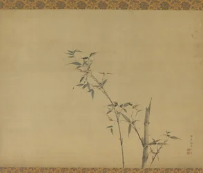 Bamboo stems with branches and foliage, Edo period, 19th century