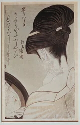 Geisha of the House of Sumiyoshi Before a Mirror