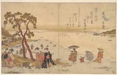 Girls Gathering Shells on the Sea-shore