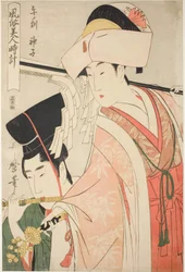 Hour of the Horse [12 am], Shrine Maiden, from the series Customs of Beauties Around the Clock