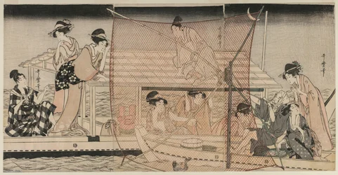 Net Fishing at Night on the Sumida River