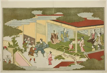 New Year in a Samurai Mansion, from the illustrated kyoka anthology The Young God Ebisu