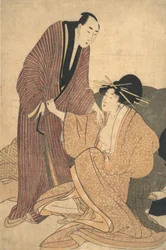 Parting of Lovers: Courtesan and Her Lover