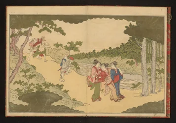 People Returning from a Flower-Viewing Party
