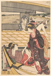 Pleasure Parties in Boats on the Sumida River under the Ryōgoku Bridge